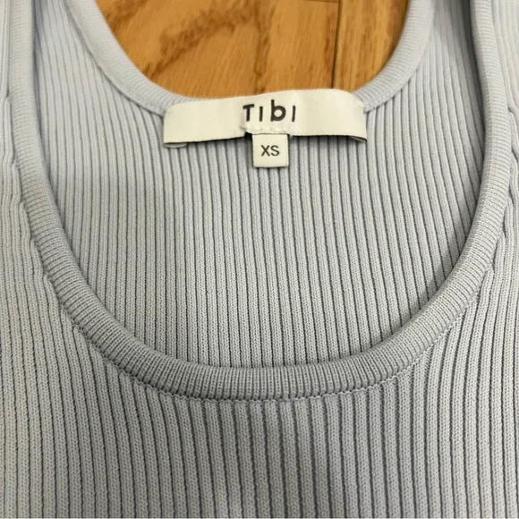 Tibi Tech Rib Bodysuit Light Blue - Picture 5 of 16